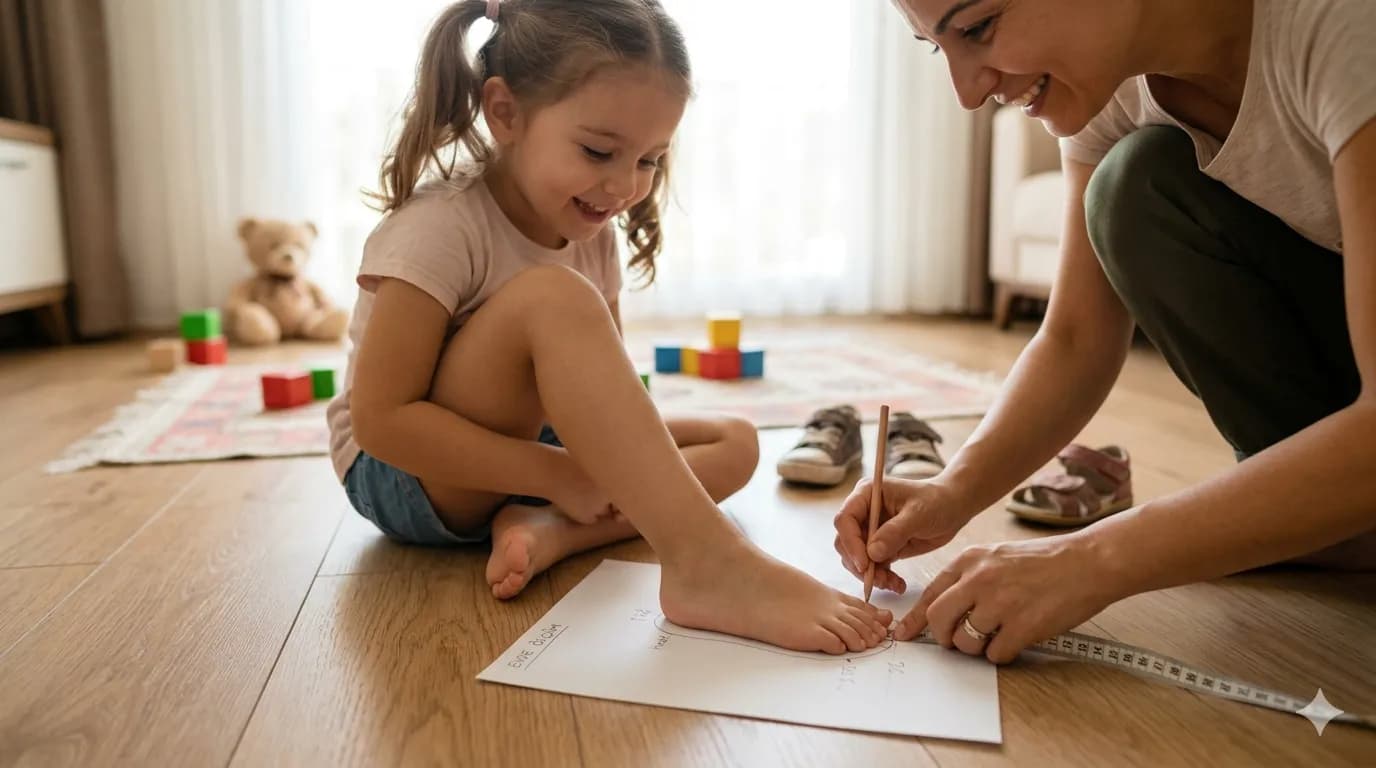 Çocuğunuzun Ayak Numarasını Evde Doğru Ölçmenin Yolları