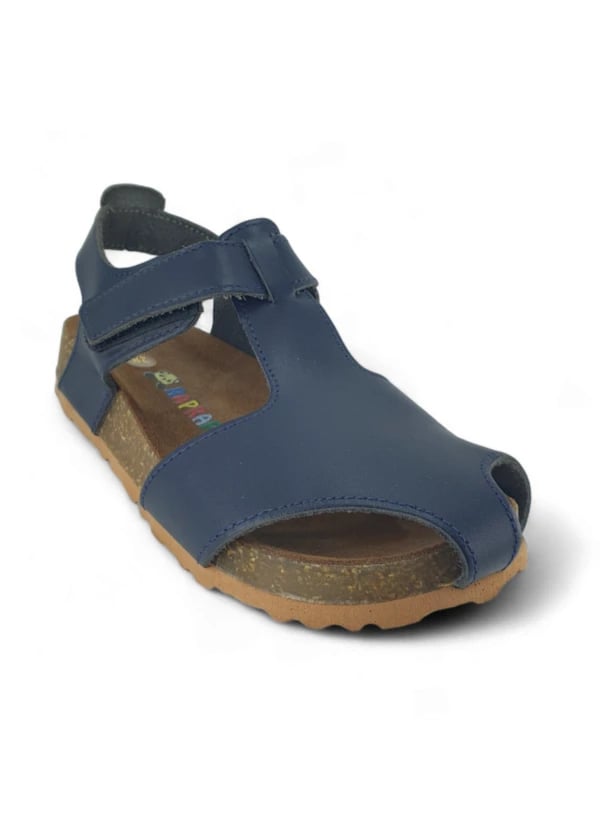 Lacivert Deri ve Ortopedik Bebek Sandalet - Gorsel 1