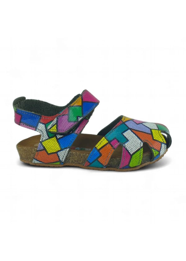 Renkli Deri ve Ortopedik Bebek Sandalet - Gorsel 1