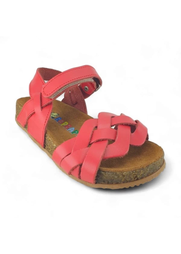 Kırmızı Deri ve Ortopedik Çocuk Sandalet - Gorsel 1