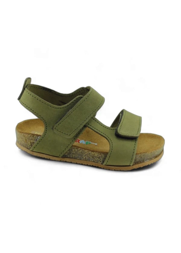 Haki Yeşil Deri ve Ortopedik Bebek Sandalet - Gorsel 1