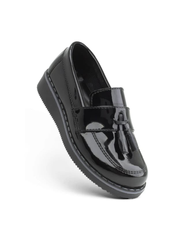 Siyah Rugan Ortopedik Çocuk Klasik Makosen Ayakkabı - Gorsel 1