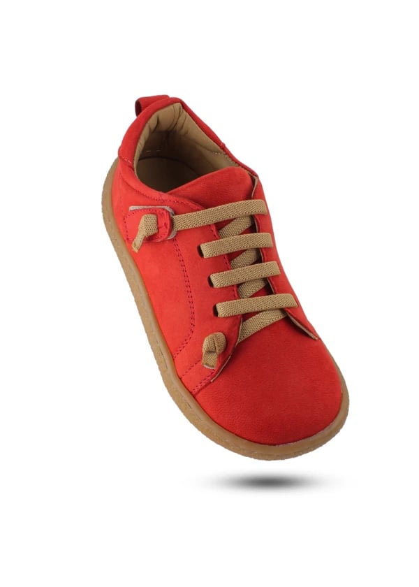 Mercan Kırmızı Deri Ortopedik Çocuk Spor Ayakkabı - Gorsel 1