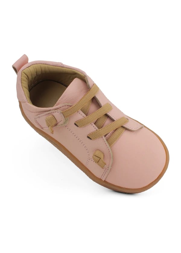 Pudra Pembe Deri Ortopedik Çocuk Spor Ayakkabı - Gorsel 1