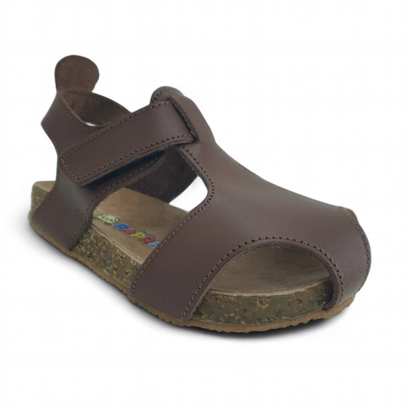 Kahverengi Deri ve Ortopedik Çocuk Sandalet