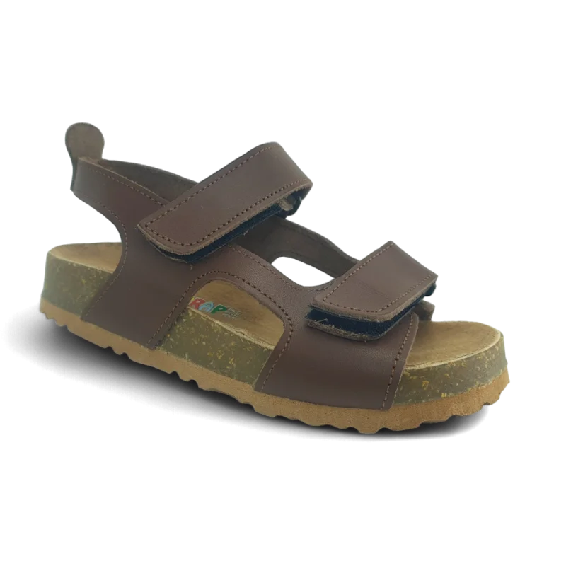 Kahverengi Deri ve Ortopedik Çocuk Sandalet