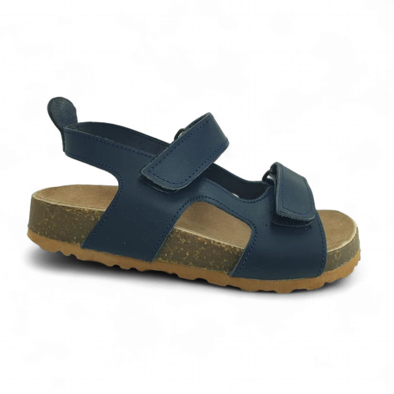 Lacivert Deri ve Ortopedik Çocuk Sandalet