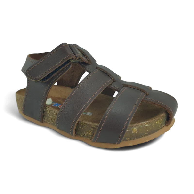 Kahverengi Deri ve Ortopedik Çocuk Sandalet