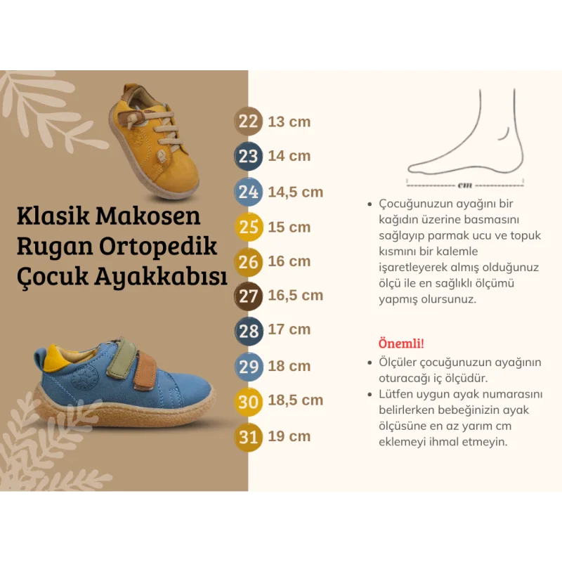 Haki Hakiki Deri Ortopedik Çocuk Spor Ayakkabı