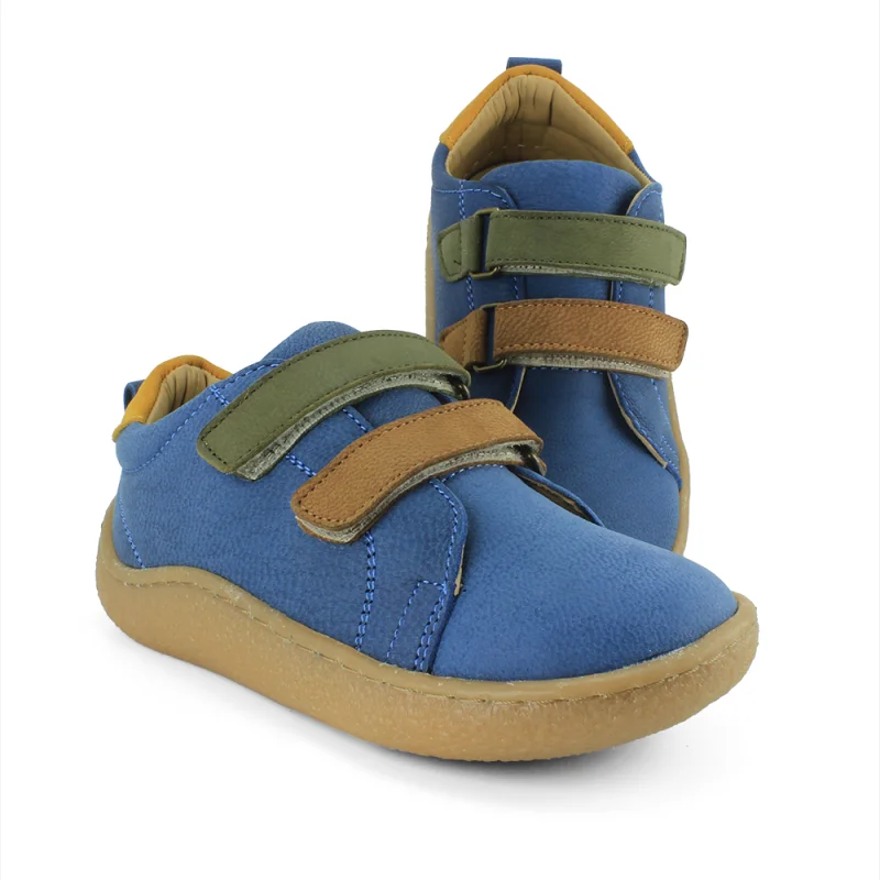 Kok Mavi Hakiki Deri Ortopedik Çocuk Spor Ayakkabı