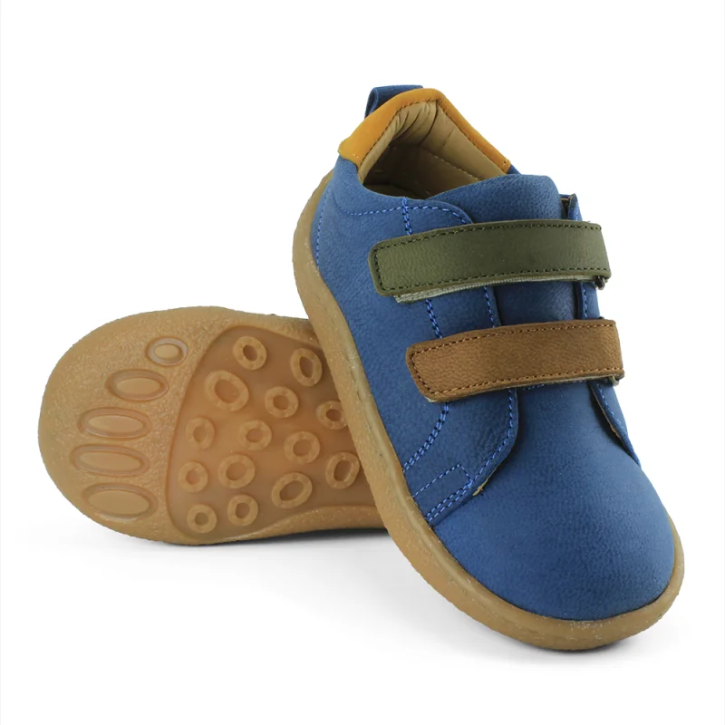 Kok Mavi Hakiki Deri Ortopedik Çocuk Spor Ayakkabı