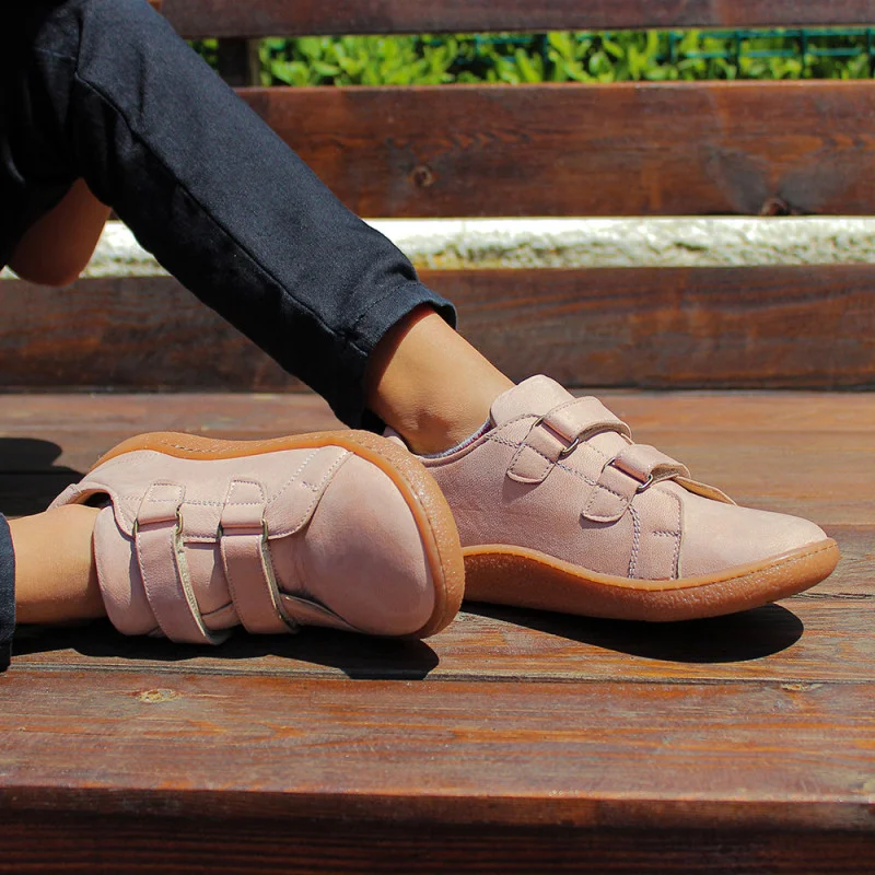 Pudra Pembe Deri Ortopedik Çocuk Spor Ayakkabı