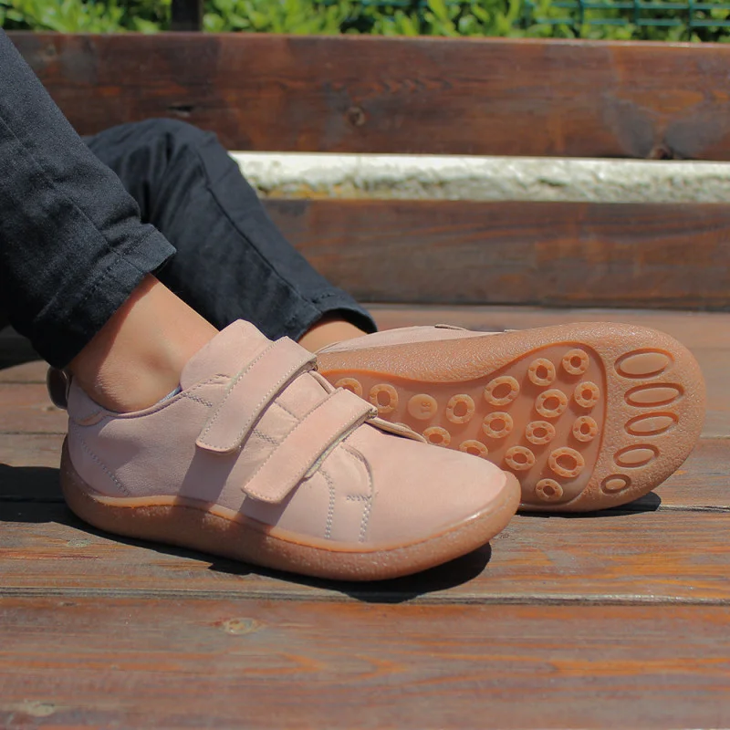 Pudra Pembe Deri Ortopedik Çocuk Spor Ayakkabı