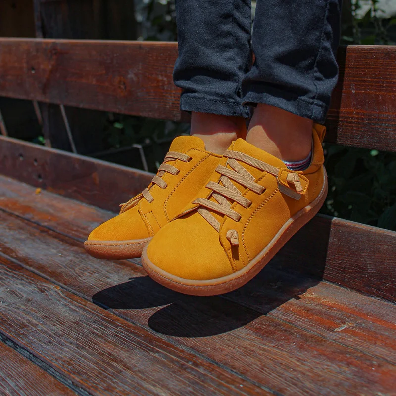 Hardal Sarı Deri Ortopedik Çocuk Spor Ayakkabı