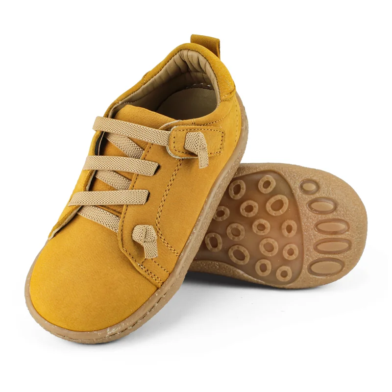 Hardal Sarı Deri Ortopedik Çocuk Spor Ayakkabı
