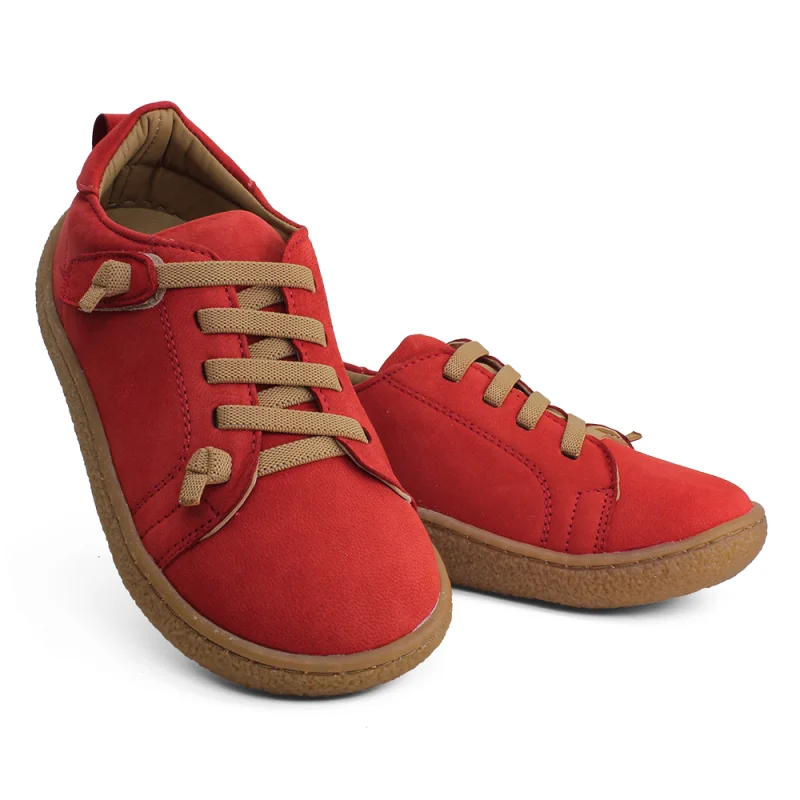 Mercan Kırmızı Deri Ortopedik Çocuk Spor Ayakkabı