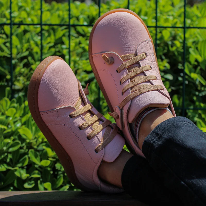 Pudra Pembe Deri Ortopedik Çocuk Spor Ayakkabı