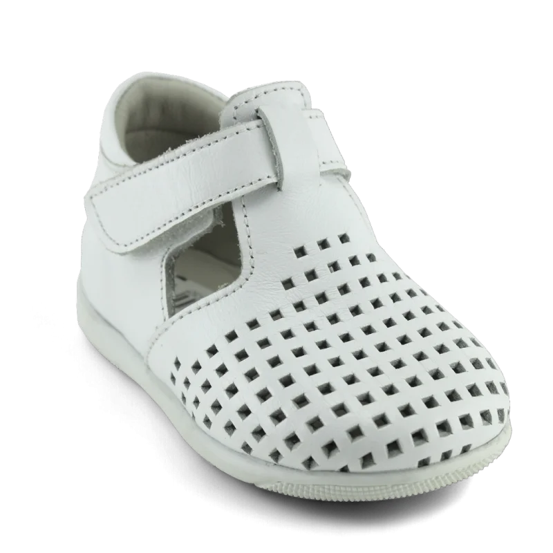 Beyaz Hakiki Deri Tam Ortopedik İlk Adım Ayakkabısı