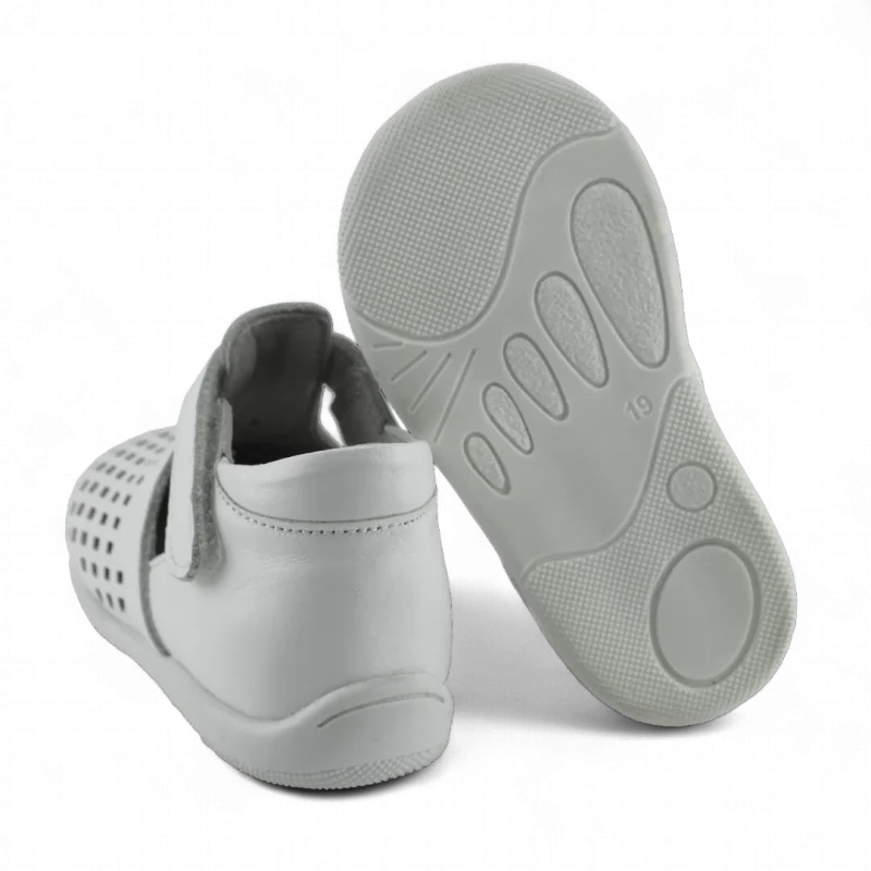 Beyaz Hakiki Deri Tam Ortopedik İlk Adım Ayakkabısı