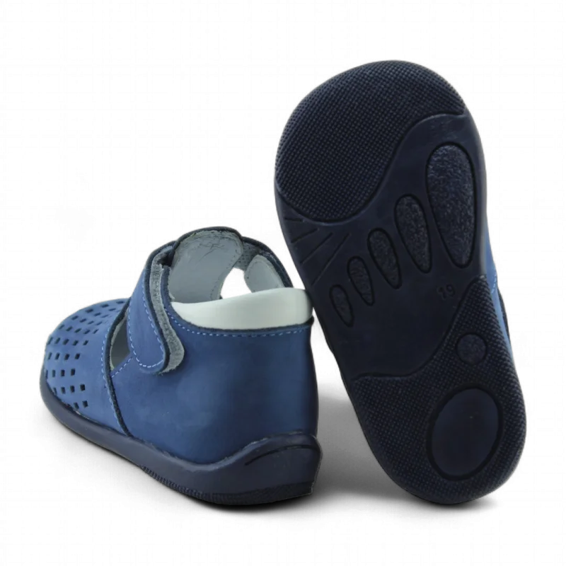 Kot Mavi Hakiki Deri Tam Ortopedik İlk Adım Ayakkabısı