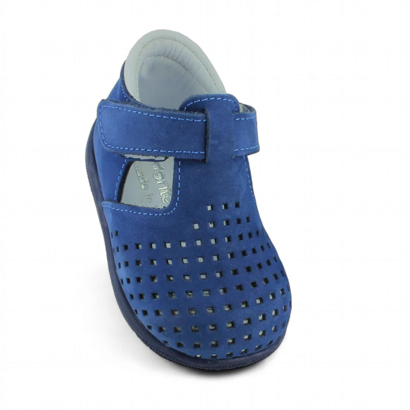 Kot Mavi Hakiki Deri Tam Ortopedik İlk Adım Ayakkabısı