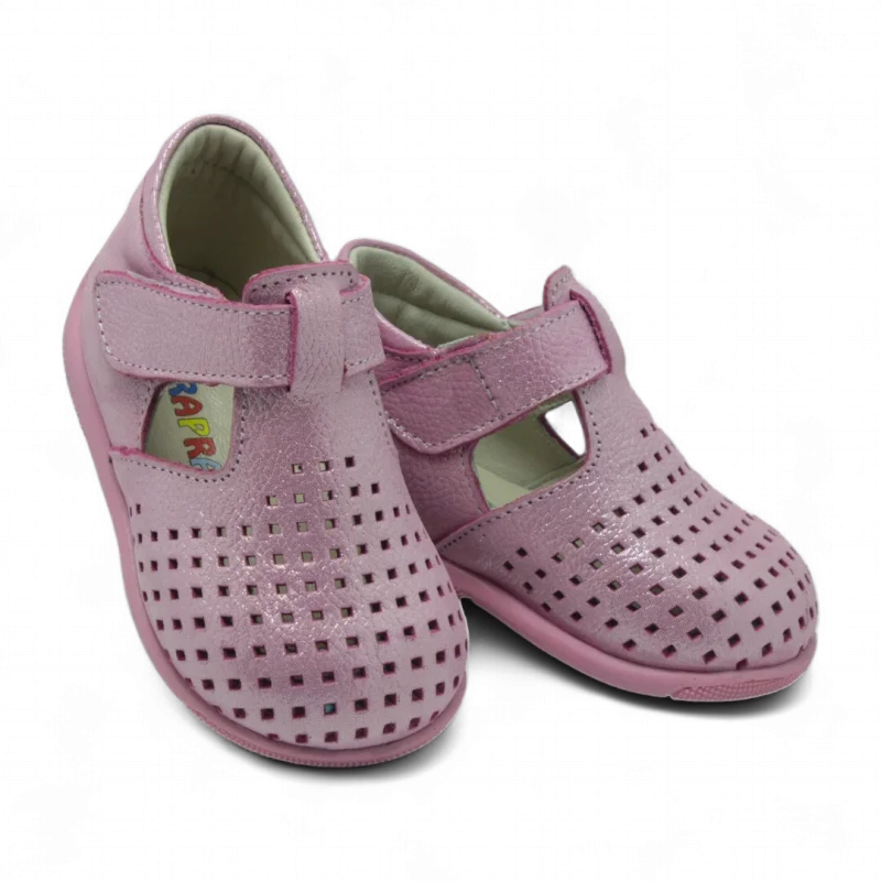 Pembe Hakiki Deri Tam Ortopedik İlk Adım Ayakkabısı