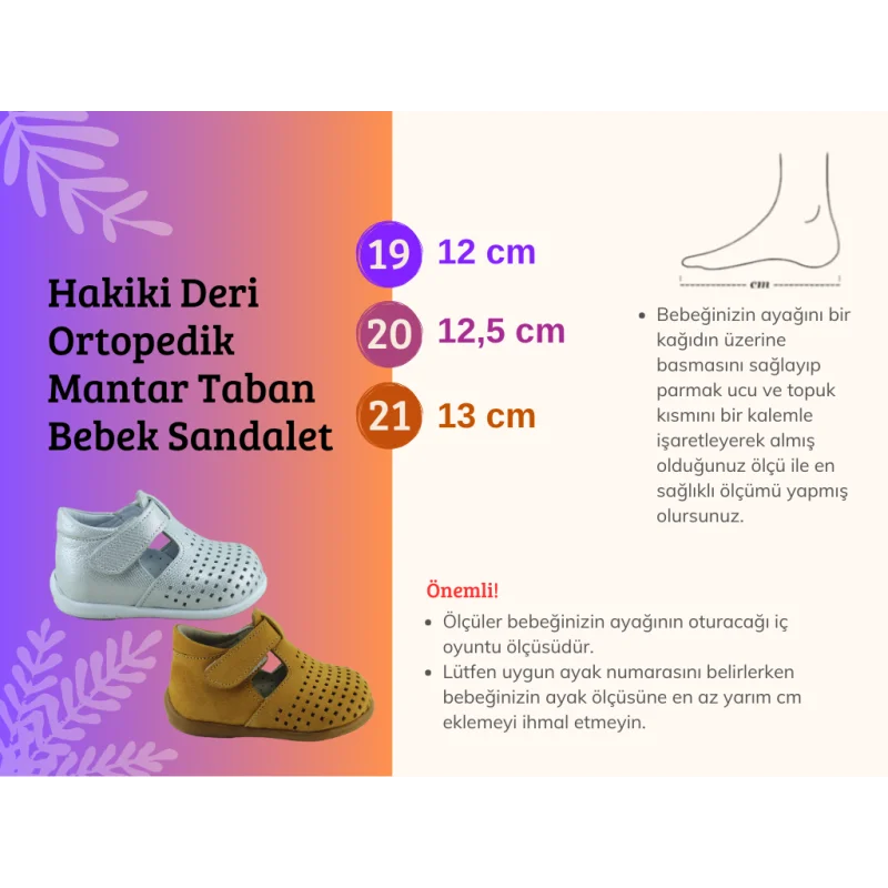 Hardal Sarı Hakiki Deri Tam Ortopedik İlk Adım Ayakkabısı