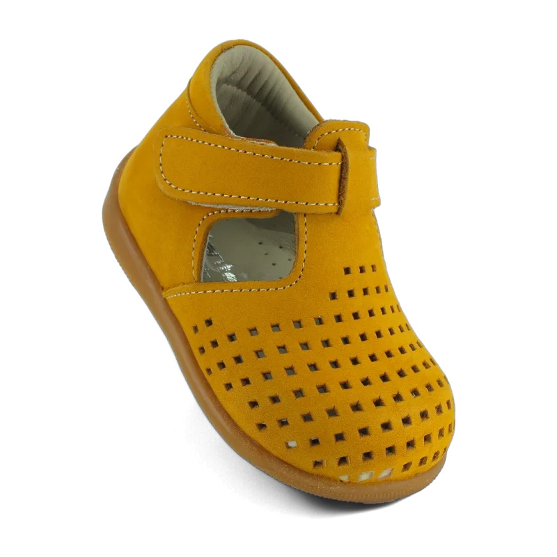 Hardal Sarı Hakiki Deri Tam Ortopedik İlk Adım Ayakkabısı
