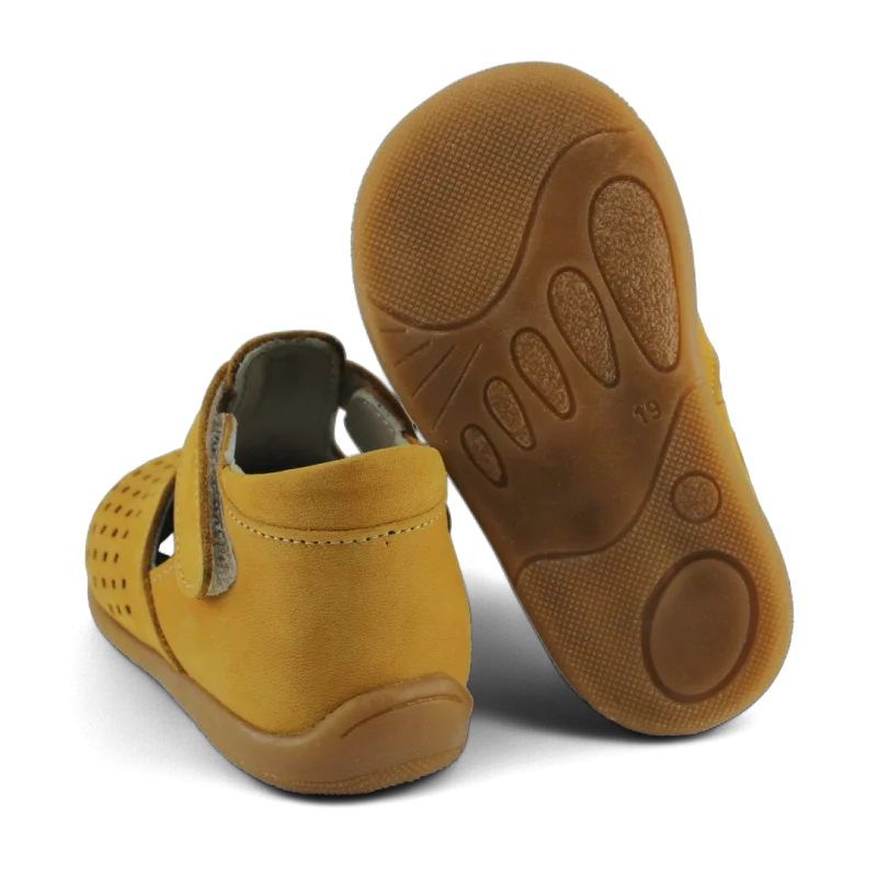 Hardal Sarı Hakiki Deri Tam Ortopedik İlk Adım Ayakkabısı