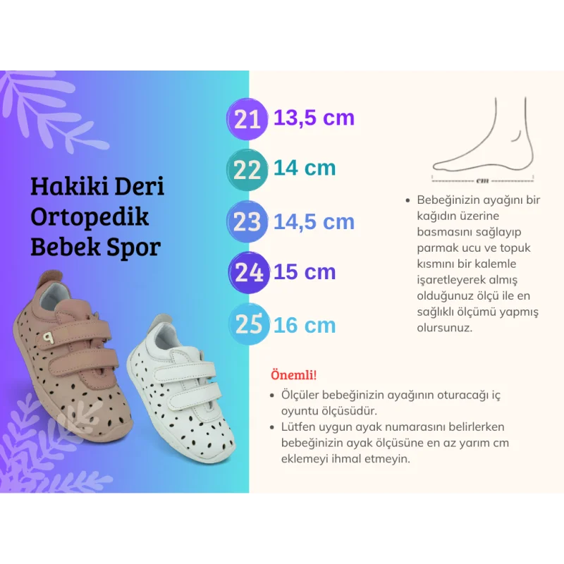 Gümüş Tam Ortopedik Deri Bebek Spor Ayakkabı