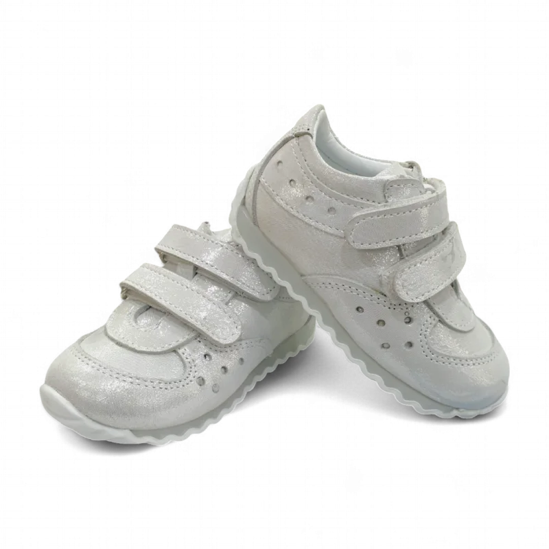 Gümüş Tam Ortopedik Deri Bebek Spor Ayakkabı