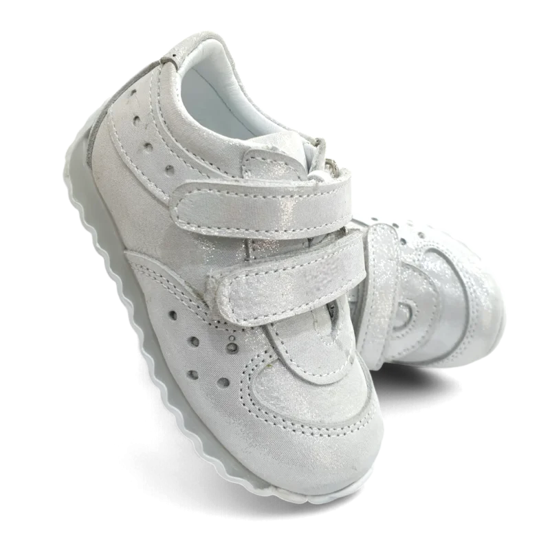 Gümüş Tam Ortopedik Deri Bebek Spor Ayakkabı