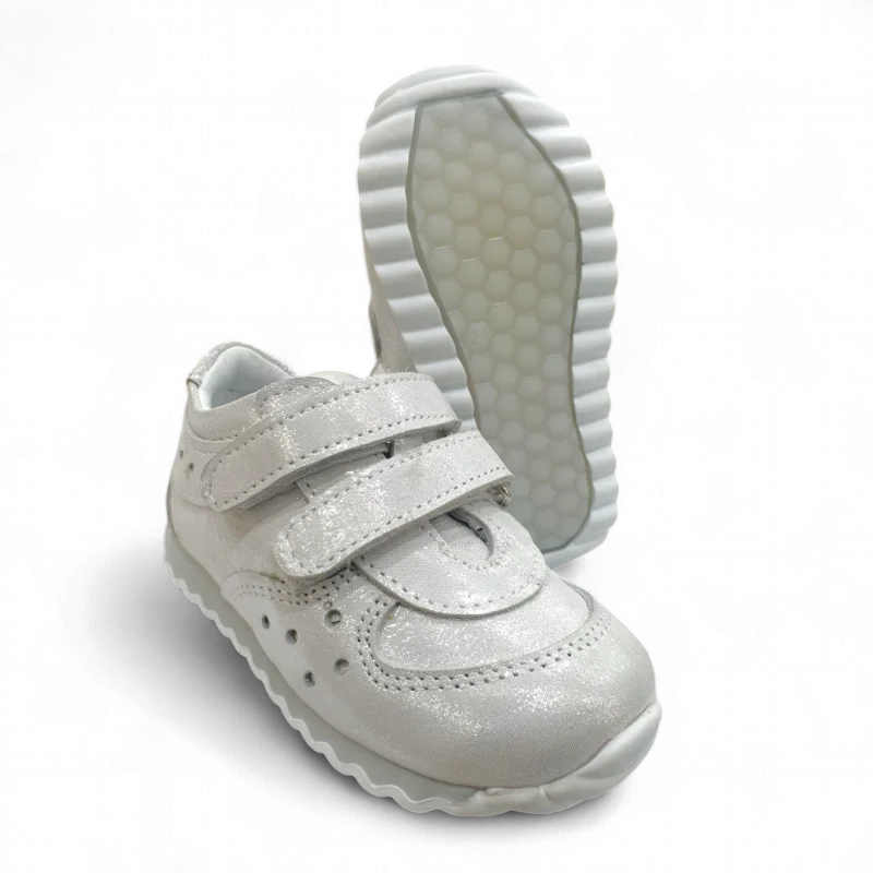 Gümüş Tam Ortopedik Deri Bebek Spor Ayakkabı