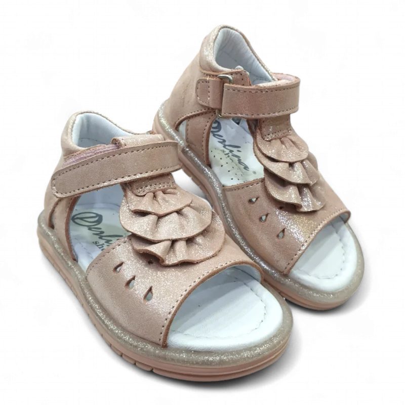 Pudra Tam Ortopedik Deri Bebek Sandalet