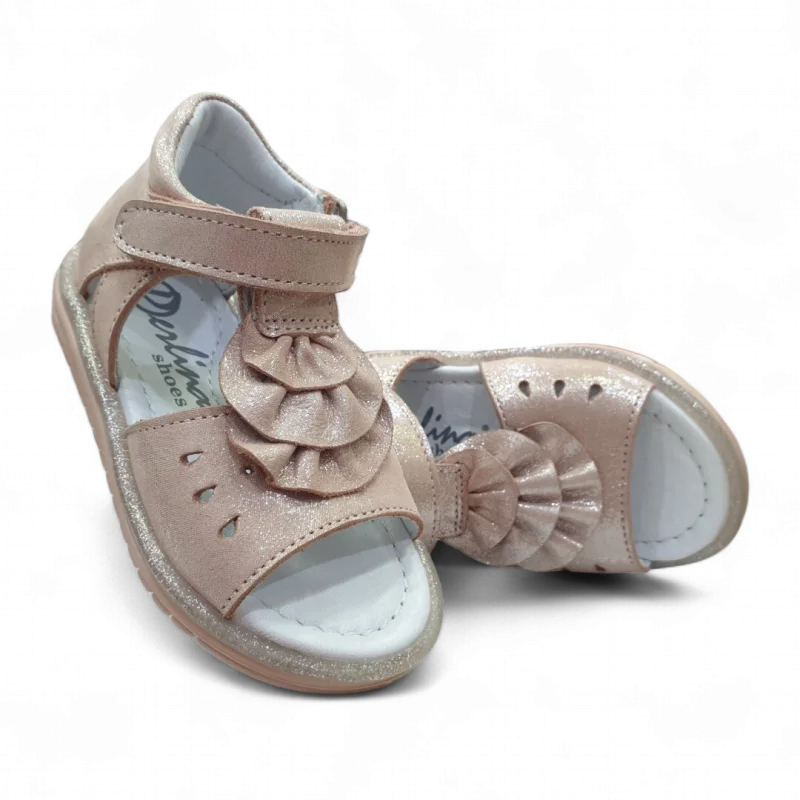 Pudra Tam Ortopedik Deri Bebek Sandalet