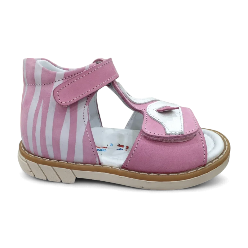 Pembe Tam Ortopedik Deri Bebek Sandalet