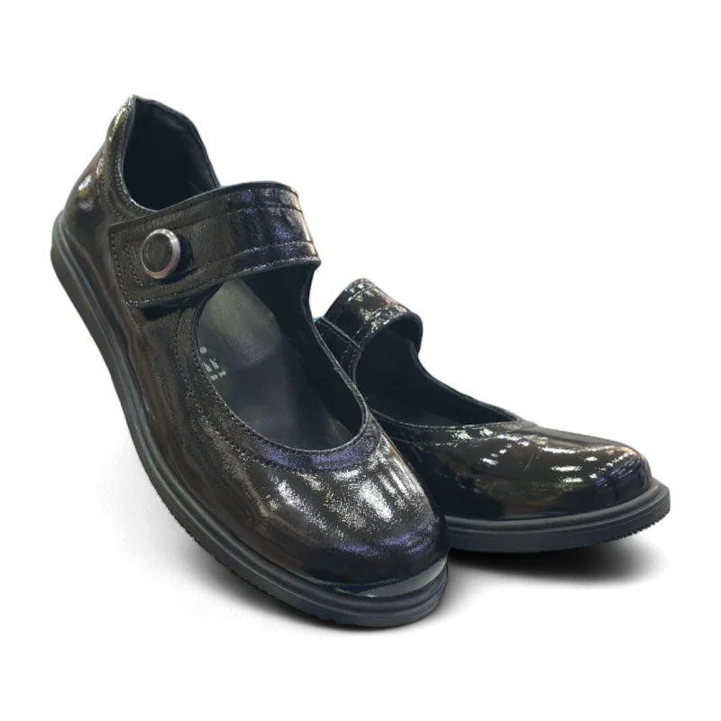 Siyah Rugan Tam Ortopedik Deri Çocuk Babet Ayakkabı