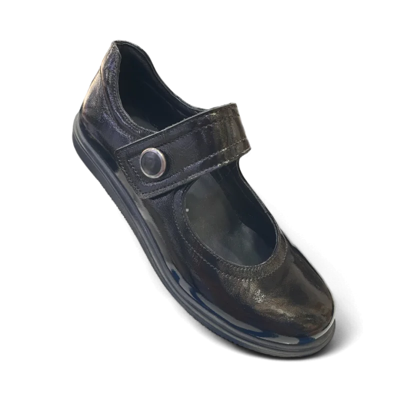 Siyah Rugan Tam Ortopedik Deri Çocuk Babet Ayakkabı