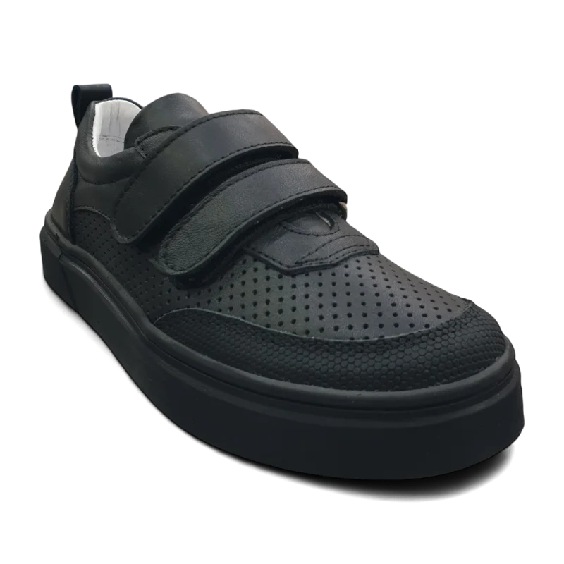 Siyah Tam Ortopedik Deri Çocuk Spor Ayakkabısı