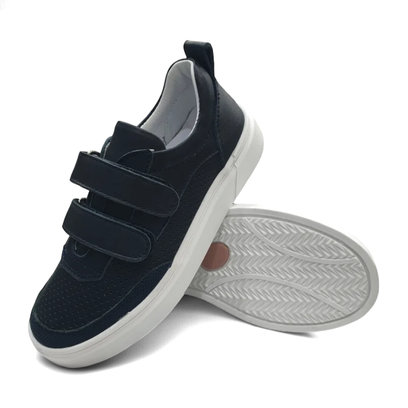 Lacivert Tam Ortopedik Deri Çocuk Spor Ayakkabısı