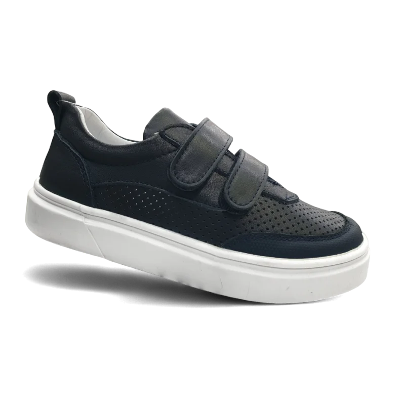 Lacivert Tam Ortopedik Deri Çocuk Spor Ayakkabısı