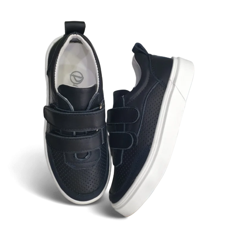 Lacivert Tam Ortopedik Deri Çocuk Spor Ayakkabısı