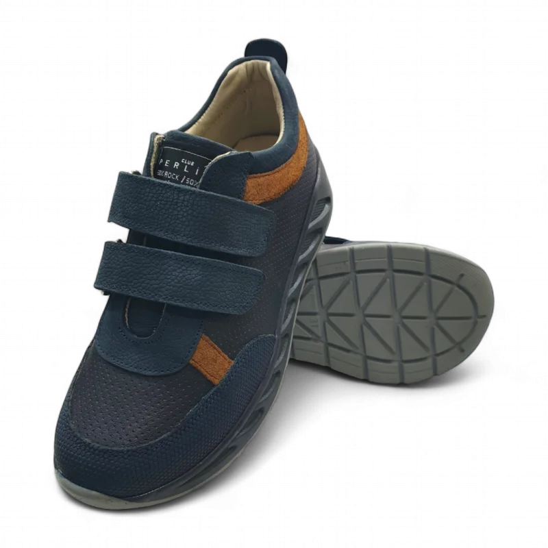 Lacivert Tam Ortopedik Deri Çocuk Spor Ayakkabısı