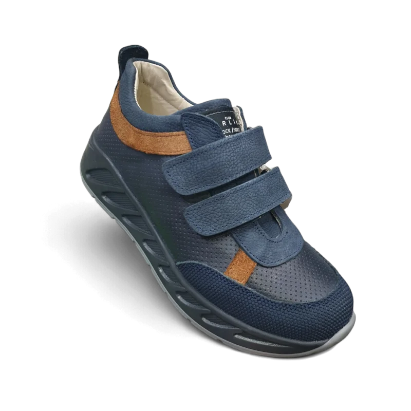 Lacivert Tam Ortopedik Deri Çocuk Spor Ayakkabısı