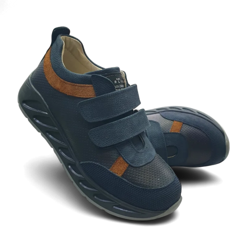 Lacivert Tam Ortopedik Deri Çocuk Spor Ayakkabısı