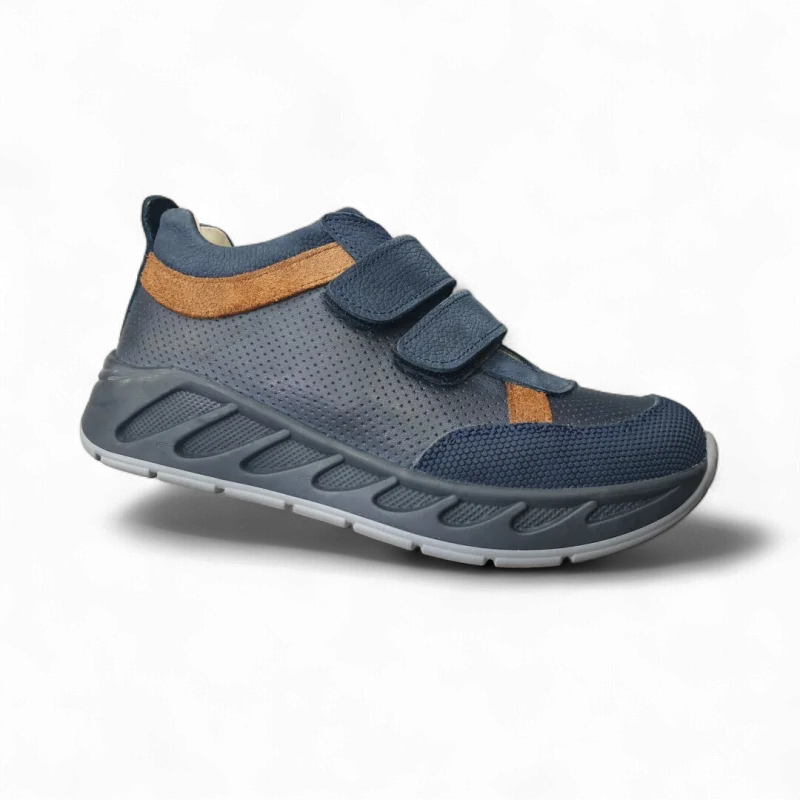 Lacivert Tam Ortopedik Deri Çocuk Spor Ayakkabısı