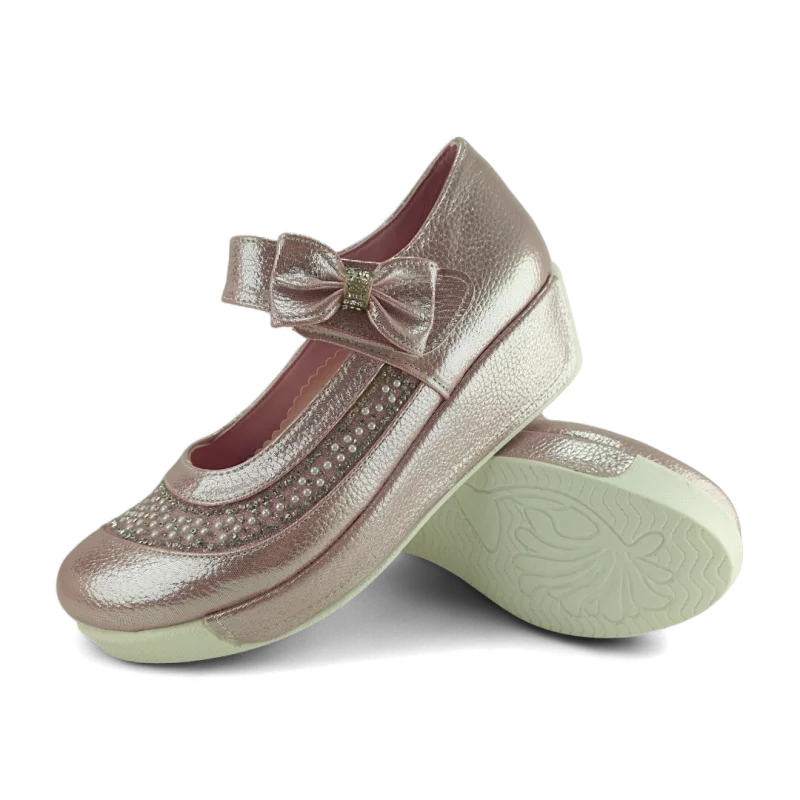 Pudra Dolgu Topuklu Çocuk Abiye Ayakkabı