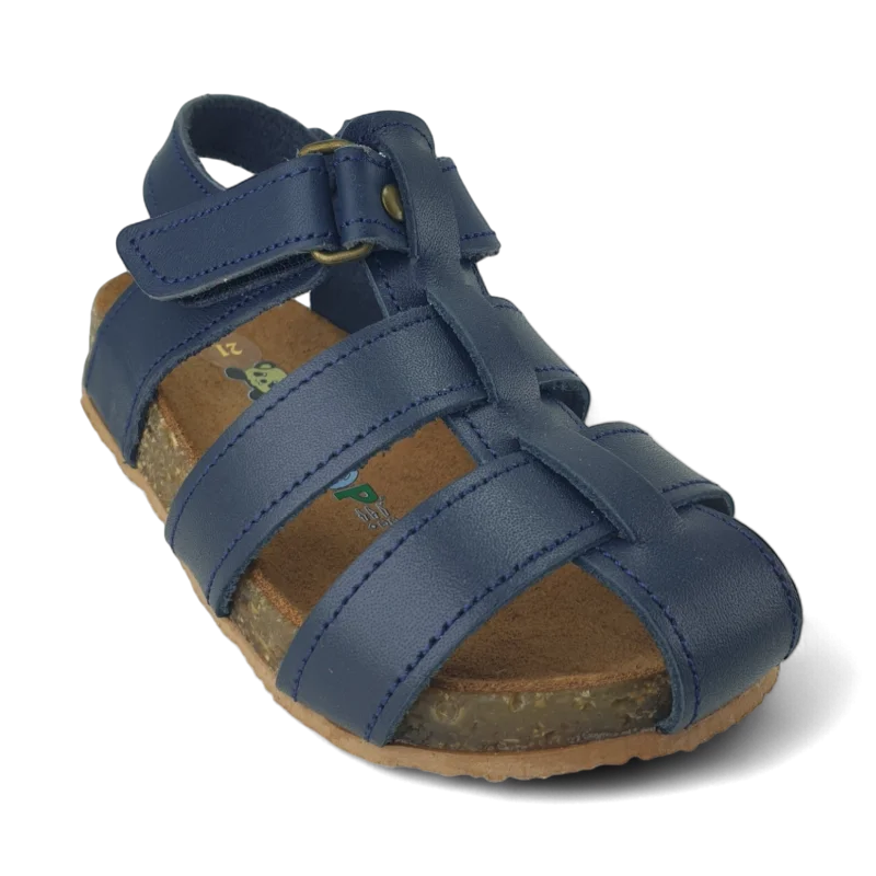 Lacivert Deri ve Ortopedik Bebek Sandalet