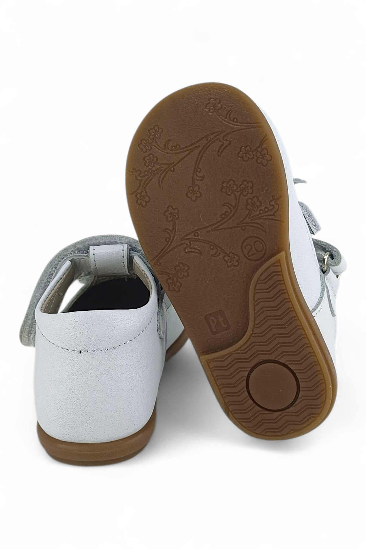 Beyaz Hakiki Deri Tam Ortopedik İlk Adım ve Bebe Babet Ayakakbı