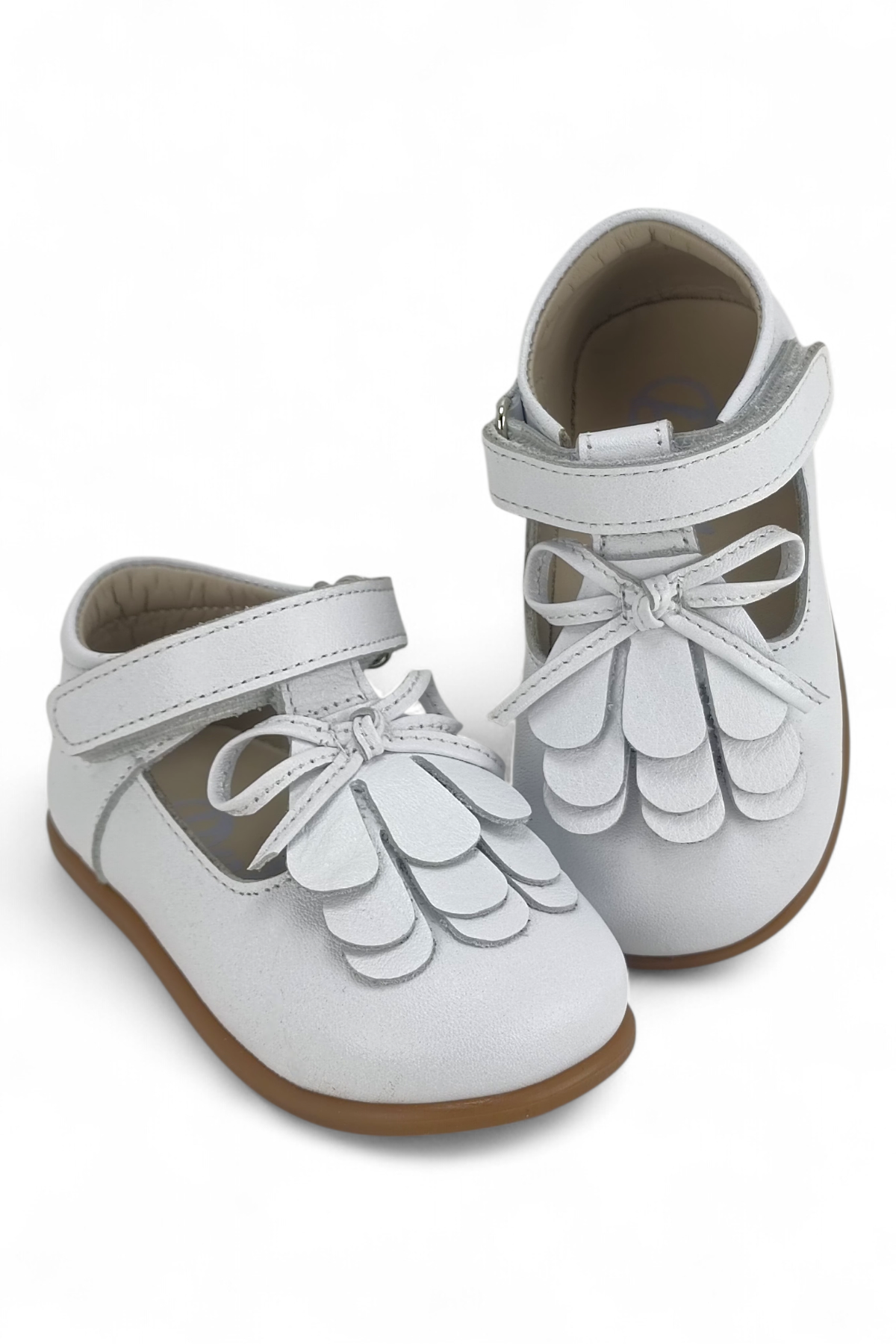 Beyaz Hakiki Deri Tam Ortopedik İlk Adım ve Bebe Babet Ayakakbı